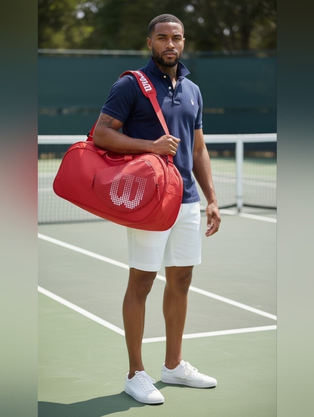 Wilson Advantage 3 Pack Tennis Racket Bag Red White Holds 3 Racquets Shoulder